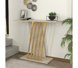 Κονσόλα Gravity χρώμα travertine - χρυσό 90x29,6x76,8εκ.