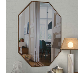 Καθρέπτης τοίχου Ursula χρώμα καρυδί 45x2x70εκ.