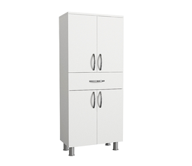 Ντουλάπι κουζίνας - μπάνιου Montana χρώμα λευκό 59,4x31,5x140εκ.