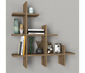 Ραφιέρα τοίχου Juke χρώμα καρυδί 81,8x18x80εκ.