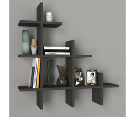 Ραφιέρα τοίχου Juke χρώμα ανθρακί 81,8x18x80εκ.