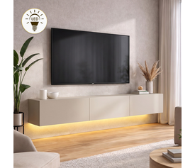 Επιτοίχιο Έπιπλο Τηλεόρασης Damla Sandstone με LED 180x29,5x29,5 εκ.