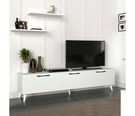 Έπιπλο τηλεόρασης Mareta χρώμα λευκό 180x31,3x42εκ.