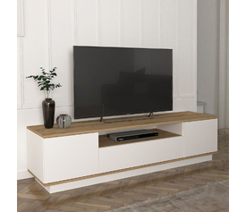 Έπιπλο τηλεόρασης Fedya χρώμα λευκό - sapphire oak 180x45x44,6εκ.
