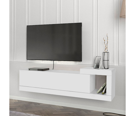 Έπιπλο τηλεόρασης επιτοίχιο Volare χρώμα λευκό 150x29,6x38,6εκ.