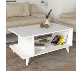 Τραπεζάκι σαλονιού Titus χρώμα λευκό 100x60x45εκ.