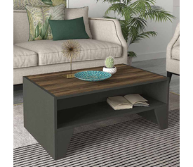 Τραπεζάκι σαλονιού Chester χρώμα ανθρακί - καρυδί 93,6x60x40εκ.