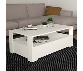 Τραπεζάκι σαλονιού Balina χρώμα λευκό 110x60x40εκ.