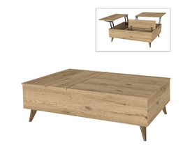 Τραπεζάκι σαλονιού Roy με σερβιτόρο χρώμα sepet oak 121x69x40εκ.