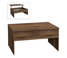 Τραπεζάκι σαλονιού Devon με σερβιτόρο χρώμα καρυδί 110x60x44,8εκ.