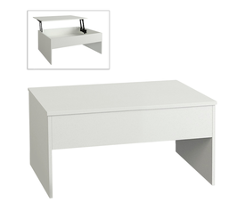 Τραπεζάκι σαλονιού Devon με σερβιτόρο χρώμα λευκό 110x60x44,8εκ.