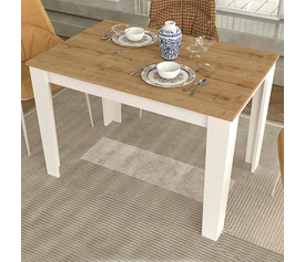 Τραπέζι Darlen χρώμα λευκό - sapphire oak 110x72x74εκ.