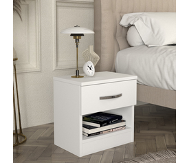 Κομοδίνο Lube χρώμα λευκό 40x28,2x40εκ.