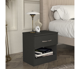 Κομοδίνο Lube χρώμα ανθρακί 40x28,2x40εκ.