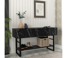 Κονσόλα Aron χρώμα μαύρο εφέ μαρμάρου 138,8x41x75,7εκ.