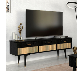 Έπιπλο τηλεόρασης Bolea χρώμα modern black 150x35x49,7 εκ.