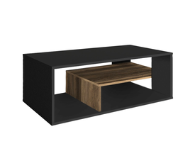 Τραπεζάκι σαλονιού Abdera χρώμα μαύρο - καρυδί 110x60x42εκ.