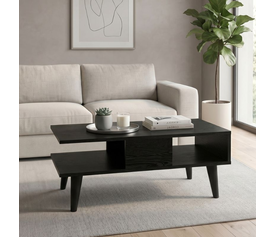 Τραπεζάκι σαλονιού Andros χρώμα sencron black 90x54x39,6εκ.