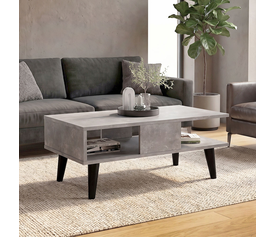 Andros Living Room Coffee Table Grey Concrete 90x54x39.6 cm