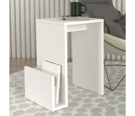 Τραπεζάκι βοηθητικό Regnar χρώμα λευκό  43,1x33,5x52εκ.