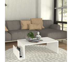 Τραπεζάκι σαλονιού Regnar χρώμα λευκό 100,6x55x31,8εκ.