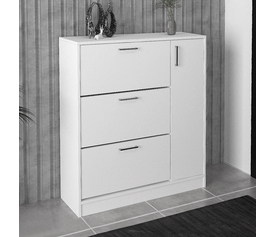 Παπουτσοθήκη Neft χρώμα λευκό 105x29,6x113εκ.