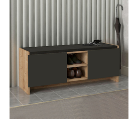 Παπουτσοθήκη Verly Megapap χρώμα sapphire oak - ανθρακί 110x33,2x43εκ.