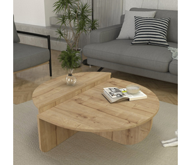 Τραπεζάκι σαλονιού Nilvia χρώμα sapphire oak Ø85x35εκ.