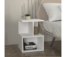 Κομοδίνο - Τραπεζάκι βοηθητικό Entiero χρώμα λευκό 39,8x35x54,6εκ.