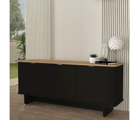 Μπουφές Bohema χρώμα μαύρο - sepet oak 180x47x76,6εκ.