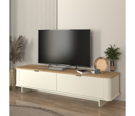 Έπιπλο τηλεόρασης Bohema χρώμα ivory - sepet oak 180x47x45,6εκ.
