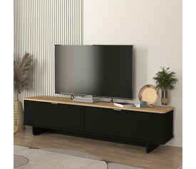 Έπιπλο τηλεόρασης Bohema χρώμα μαύρο - sepet oak 180x47x45,6εκ.