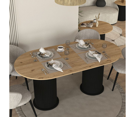 Τραπέζι Bohema χρώμα μαύρο - sepet oak 180x90x77,7εκ.