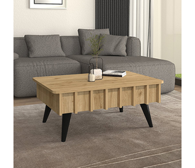 Τραπεζάκι σαλονιού Gemma χρώμα sepet oak 90x59,6x36,8εκ.