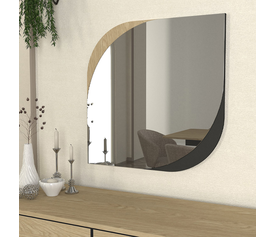 Καθρέπτης τοίχου Lava χρώμα rota oak - ανθρακί 70x2,2x70εκ.