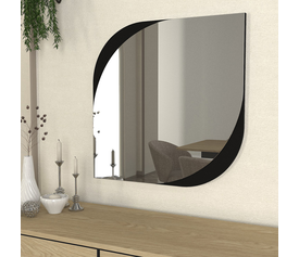 Καθρέπτης τοίχου Lava χρώμα μαύρο 70x2,2x70εκ.