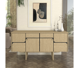 Μπουφές Lava χρώμα rota oak - ανθρακί 150x44,6x76εκ.