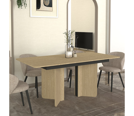 Τραπέζι Lava χρώμα rota oak - ανθρακί 180x90x76,8εκ.