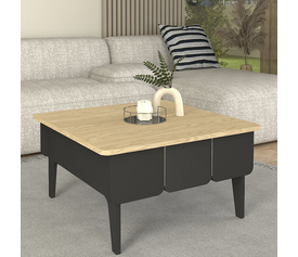 Τραπεζάκι σαλονιού Pedro χρώμα ανθρακί - rota oak 73,2x73,2x38,6εκ.