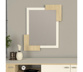 Καθρέπτης τοίχου Selinos χρώμα sandstone - rota oak 65x2,2x85εκ.