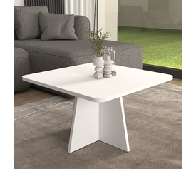 Τραπεζάκι σαλονιού Sugar χρώμα λευκό 60x60x36,8εκ.