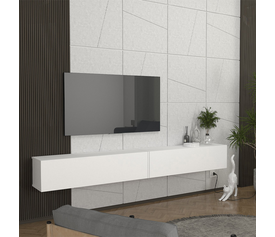 Έπιπλο τηλεόρασης επιτοίχιο Espanse χρώμα λευκό 241,8x31,7x30εκ.