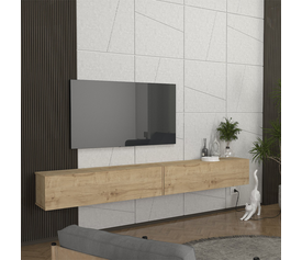 Έπιπλο τηλεόρασης επιτοίχιο Espanse χρώμα sapphire oak 241,8x31,7x30εκ.