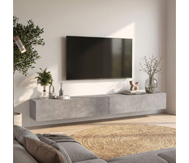 Espanse wall-mounted TV stand gray concrete 241.8x31.7x30 cm