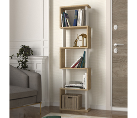 Βιβλιοθήκη Alvina χρώμα sapphire oak - λευκό 45x19,6x158,8εκ.