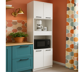 Ντουλάπι κουζίνας - μπάνιου Alvento χρώμα λευκό 60x42x180εκ.