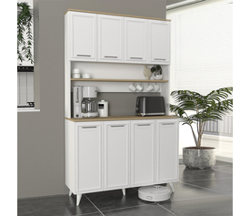 Έπιπλο κουζίνας Potter 4 χρώμα λευκό - rota oak 120x40x196,1εκ.