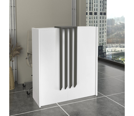 Γραφείο υποδοχής - reception Hola χρώμα λευκό - ανθρακί 93,6x45,2x110,3εκ.