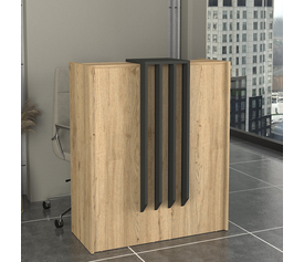 Γραφείο υποδοχής - reception Hola χρώμα sepet oak - ανθρακί 93,6x45,2x110,3εκ.
