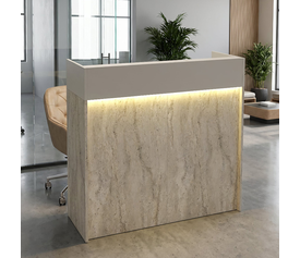 Γραφείο υποδοχής - reception Wilko με LED χρώμα travertine - sandstone 113,6x42x110εκ.